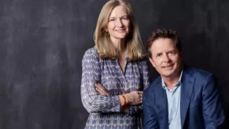 Michael J. Fox Foundation CEO Deborah W. Brooks and Co-Founder Michael J. Fox