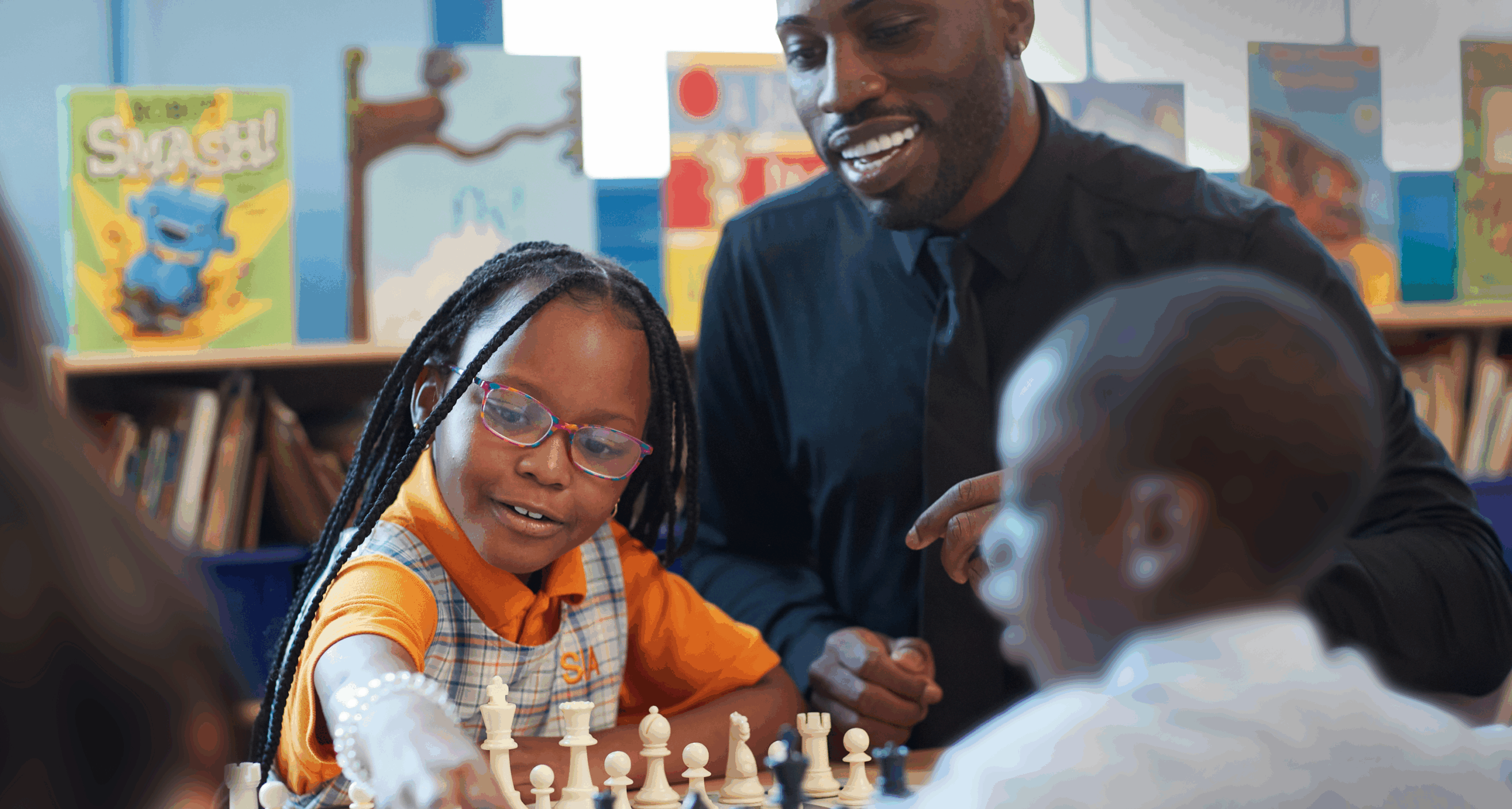 Success Academy students playing chess